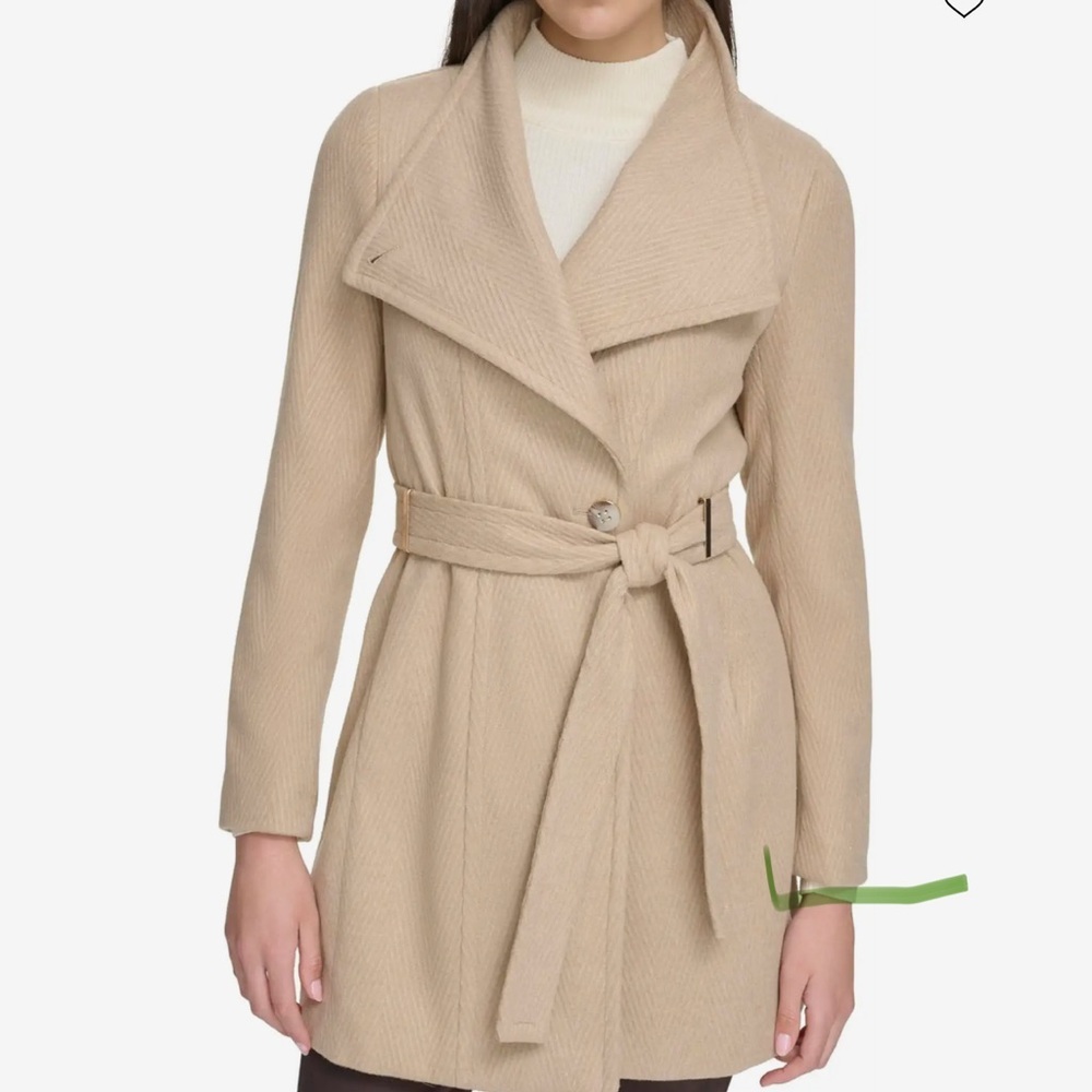 Calvin Klein Women's Beige Wool Wrap - Picture 16 of 16